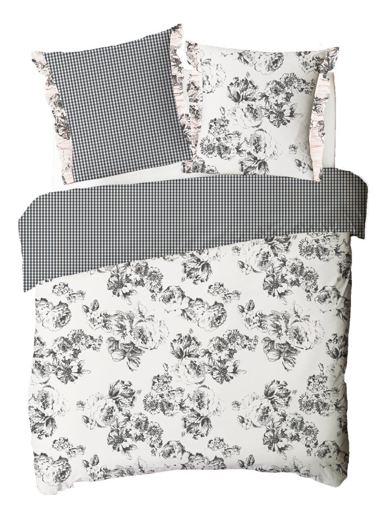 Juego de ropa de cama doble de algodón con estampado color crudo Crudo - Kiabi