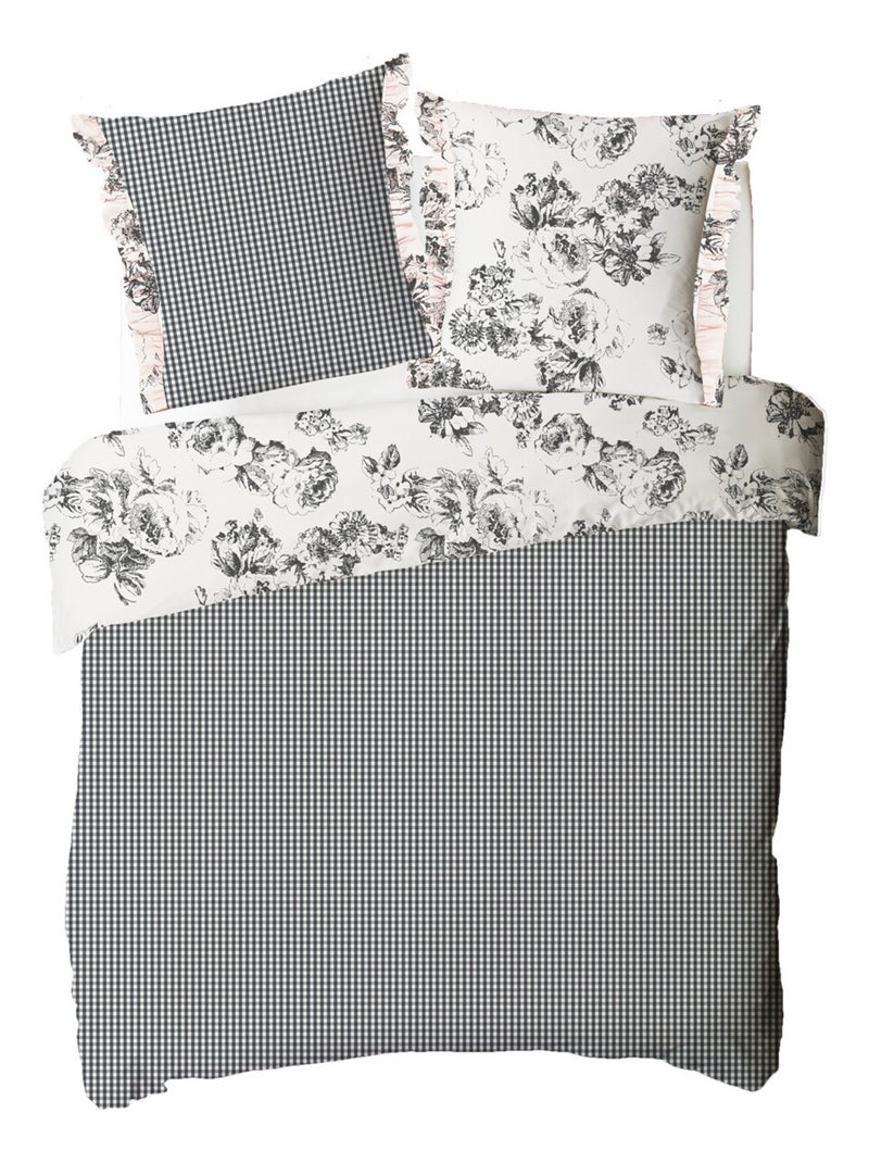 Juego de ropa de cama doble de algodón con estampado color crudo Crudo - Kiabi