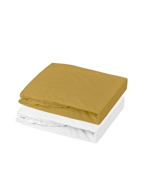 Juego de sábana bajera impermeable y sábana bajera de algodón - Kiabi Juego de sábana bajera impermeable y sábana bajera de algodón - Kiabi