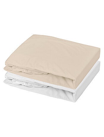 Juego de sábana bajera impermeable y sábana bajera de algodón