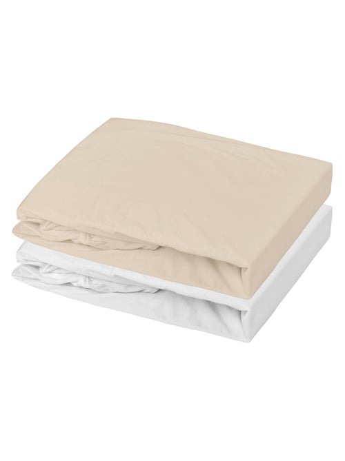 Juego de sábana bajera impermeable y sábana bajera de algodón - Kiabi Juego de sábana bajera impermeable y sábana bajera de algodón - Kiabi