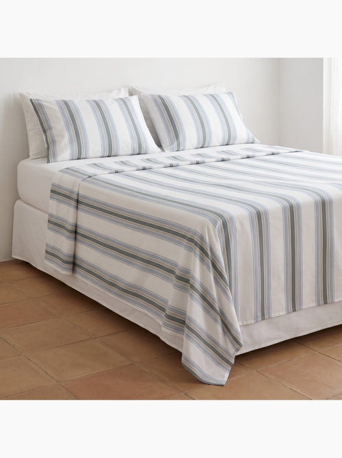 Juego de sábanas 100% algodón con funda/s de almohada raya ancha - gamusi. - Kiabi