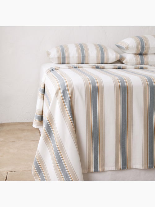 Juego de sábanas 100% algodón con funda/s de almohada raya ancha - gamusi. - Kiabi