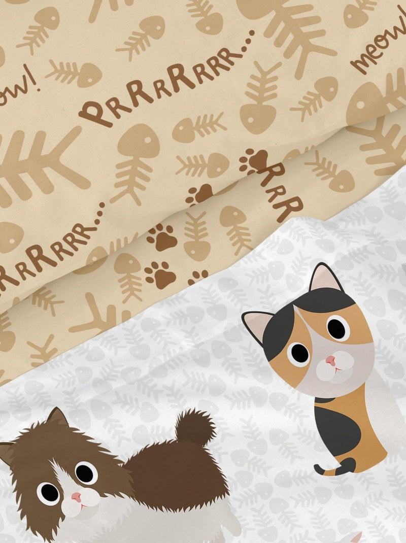 Juego de sábanas 2 piezas Cats "Happyfriday" Blanco - Kiabi