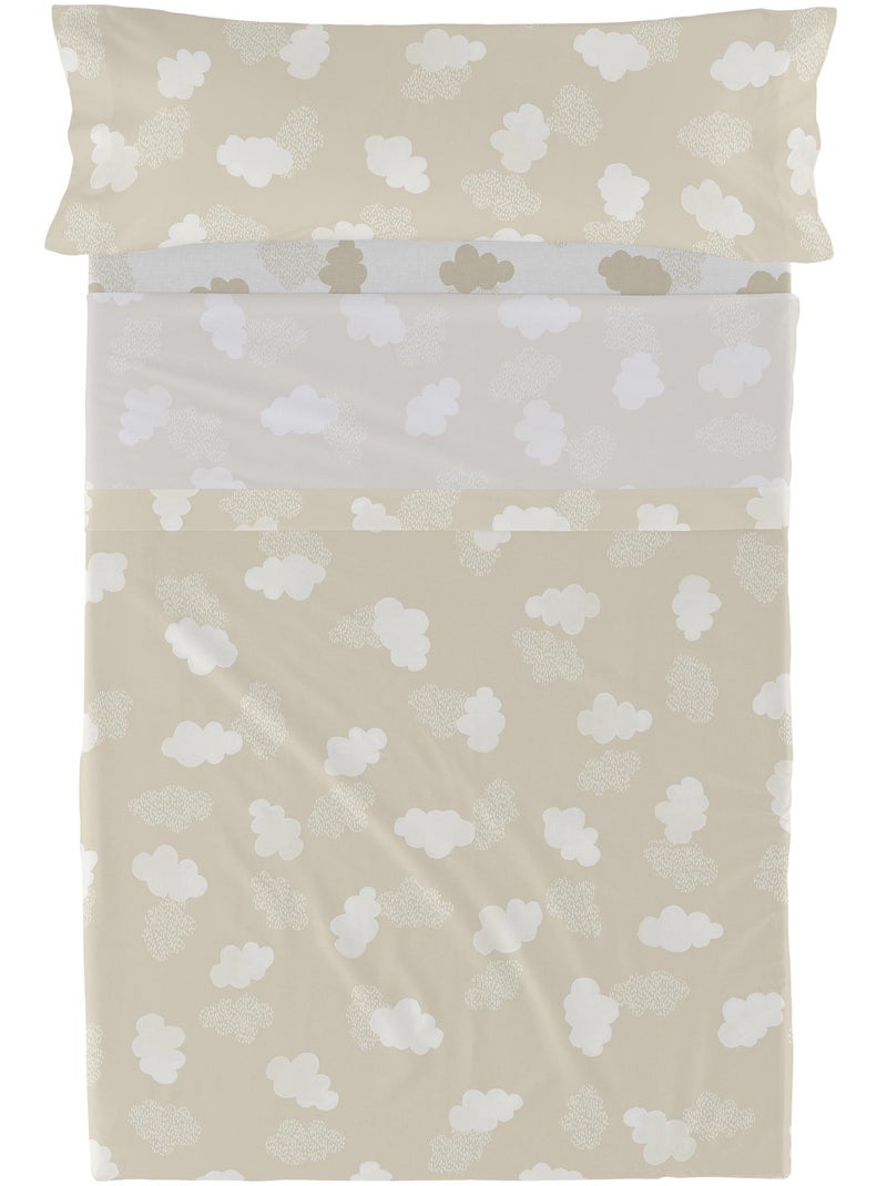 Juego de sábanas 2 piezas Clouds "Happyfriday" Beige - Kiabi