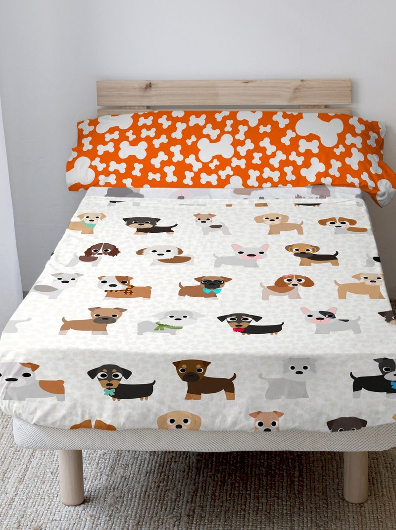 Juego de sábanas 2 piezas Dogs "Happyfriday" Blanco - Kiabi