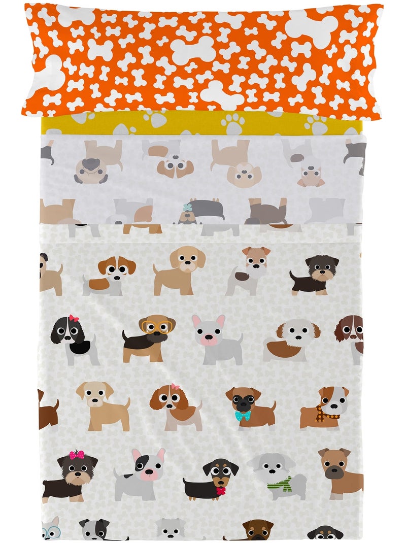 Juego de sábanas 2 piezas Dogs "Happyfriday" Multicolor - Kiabi
