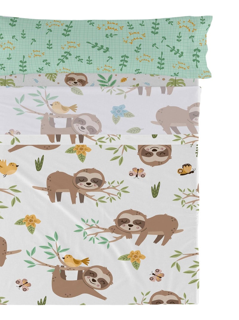 Juego de sábanas 2 piezas Happy sloth "Happyfriday" Multicolor - Kiabi