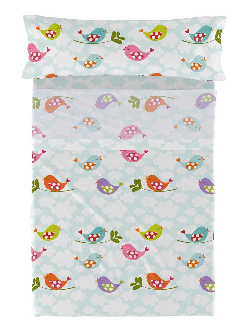 Juego de sábanas 2 piezas Little birds "Happyfriday" Blanco - Kiabi