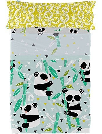 Juego de sábanas 2 piezas Panda garden blue "Happyfriday