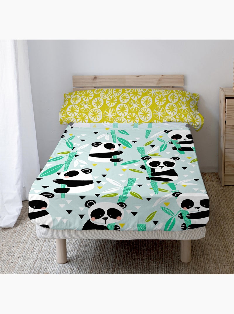 Juego de sábanas 2 piezas Panda garden blue "Happyfriday" Azul - Kiabi
