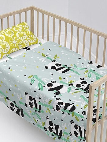 Juego de sábanas 2 piezas Panda garden blue "Happyfriday