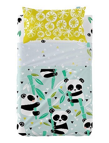 Juego de sábanas 2 piezas Panda garden blue "Happyfriday
