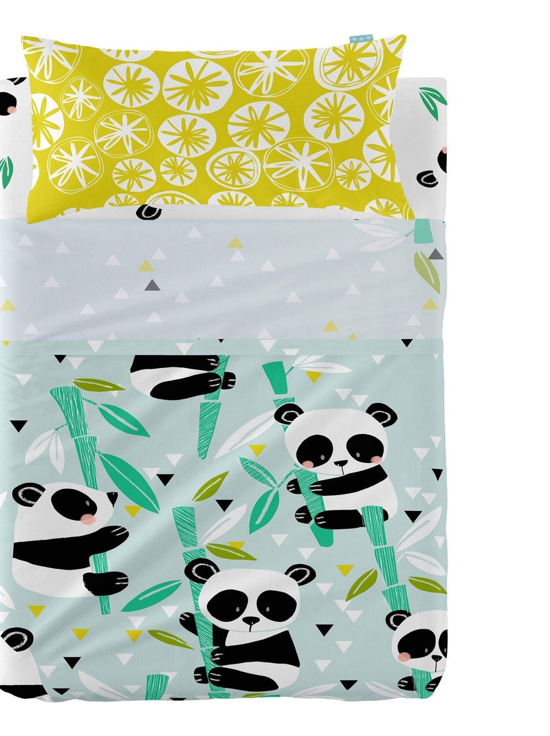 Juego de sábanas 2 piezas Panda garden blue "Happyfriday" Azul - Kiabi