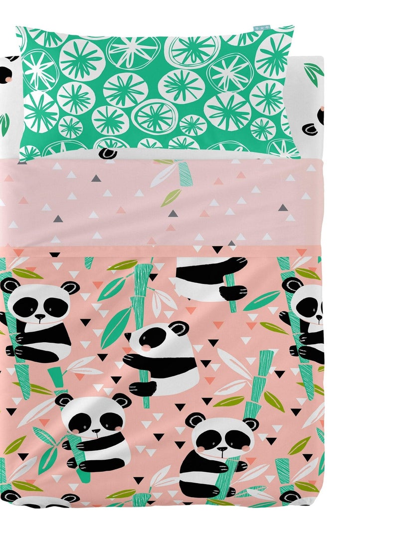 Juego de sábanas 2 piezas Panda garden "Happyfriday" Rosa - Kiabi