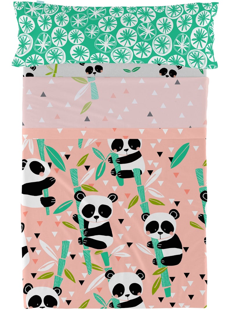 Juego de sábanas 2 piezas Panda garden "Happyfriday" Rosa - Kiabi