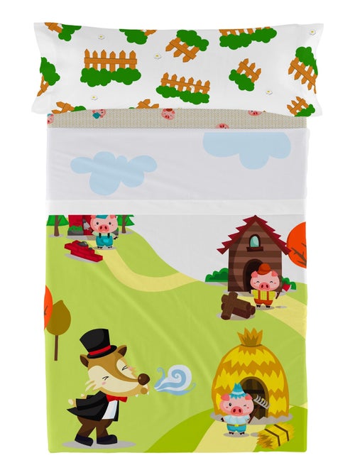 Juego de sábanas 2 piezas Piggys "Happyfriday" - Kiabi