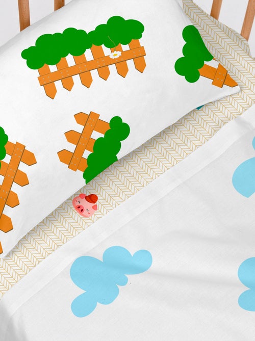 Juego de sábanas 2 piezas Piggys "Happyfriday" - Kiabi