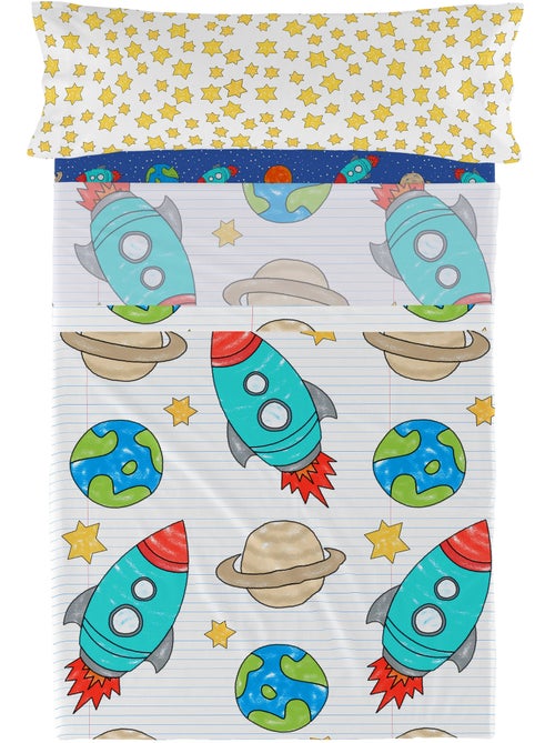 Juego de sábanas 2 piezas Space rocket "Happyfriday" - Kiabi Juego de sábanas 2 piezas Space rocket "Happyfriday" - Kiabi