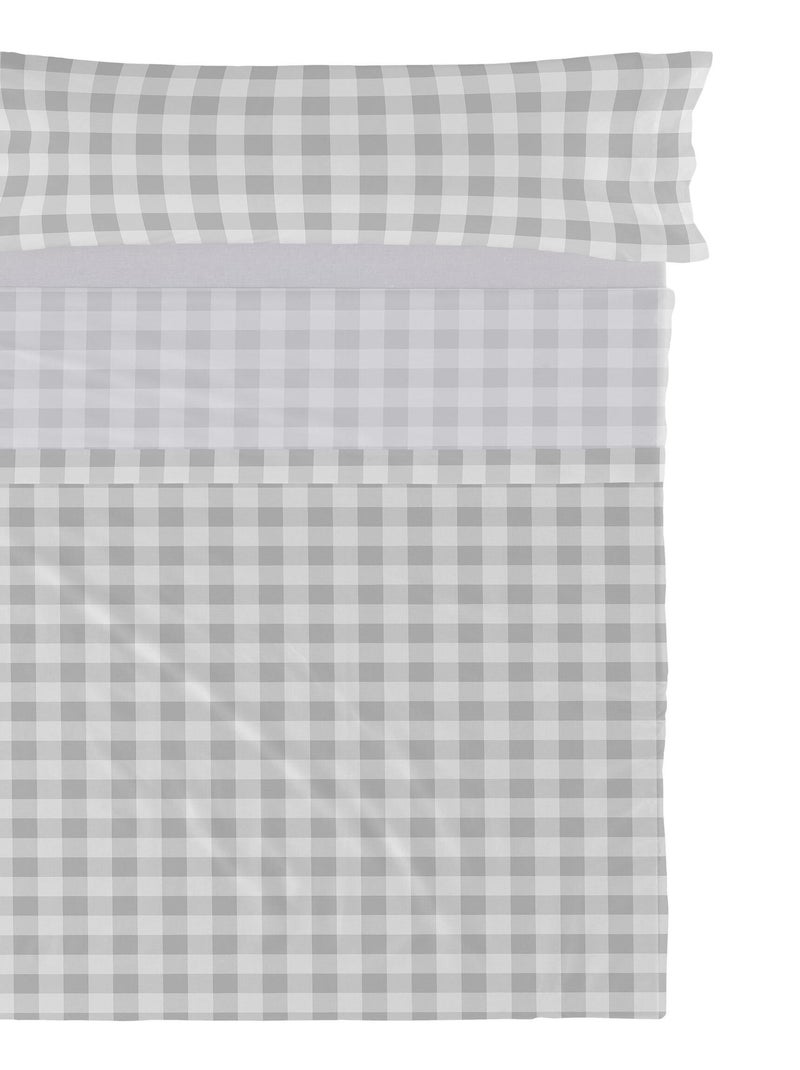 Juego de sábanas 2 piezas Vichy "Happyfriday" Gris - Kiabi