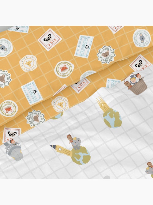 Juego de sábanas 2 piezas World trip "Happyfriday" - Kiabi Juego de sábanas 2 piezas World trip "Happyfriday" - Kiabi
