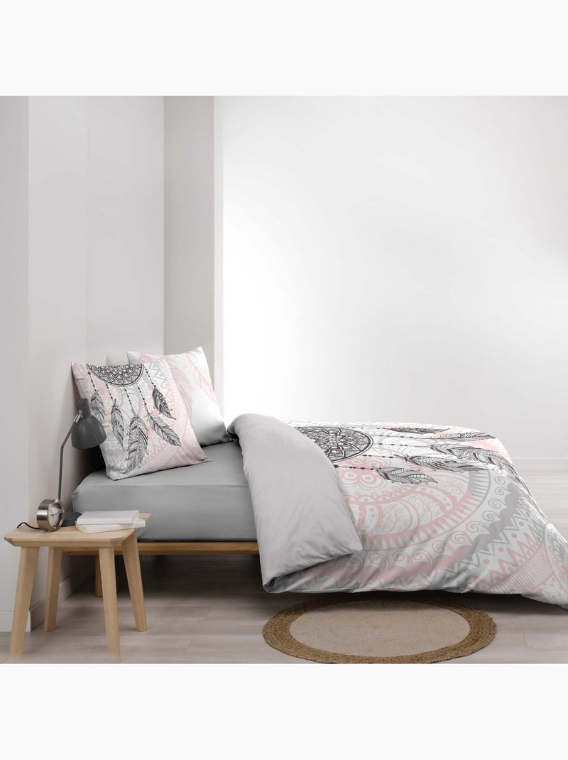 Juego de sábanas 3 piezas atrapasueños de algodón + fundas de almohada Rosa - Kiabi