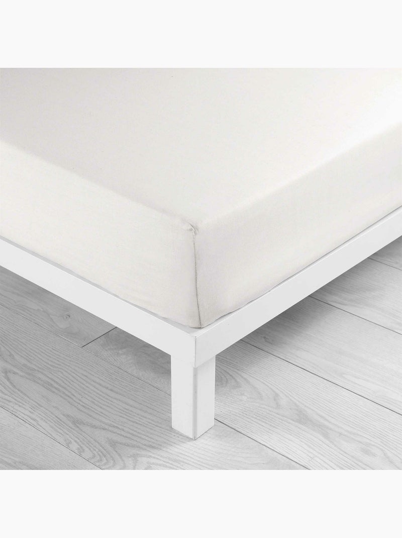 Juego de sábanas 4 piezas algodón 57 hilos – sábana bajera, sábana encimera y 2 fundas de almohada Blanco - Kiabi