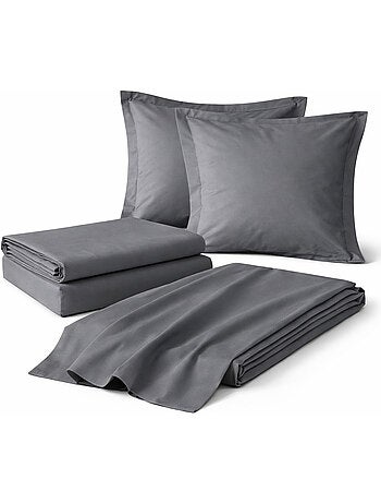 Juego de sábanas 4 piezas algodón 57 hilos – sábana bajera, sábana encimera y 2 fundas de almohada