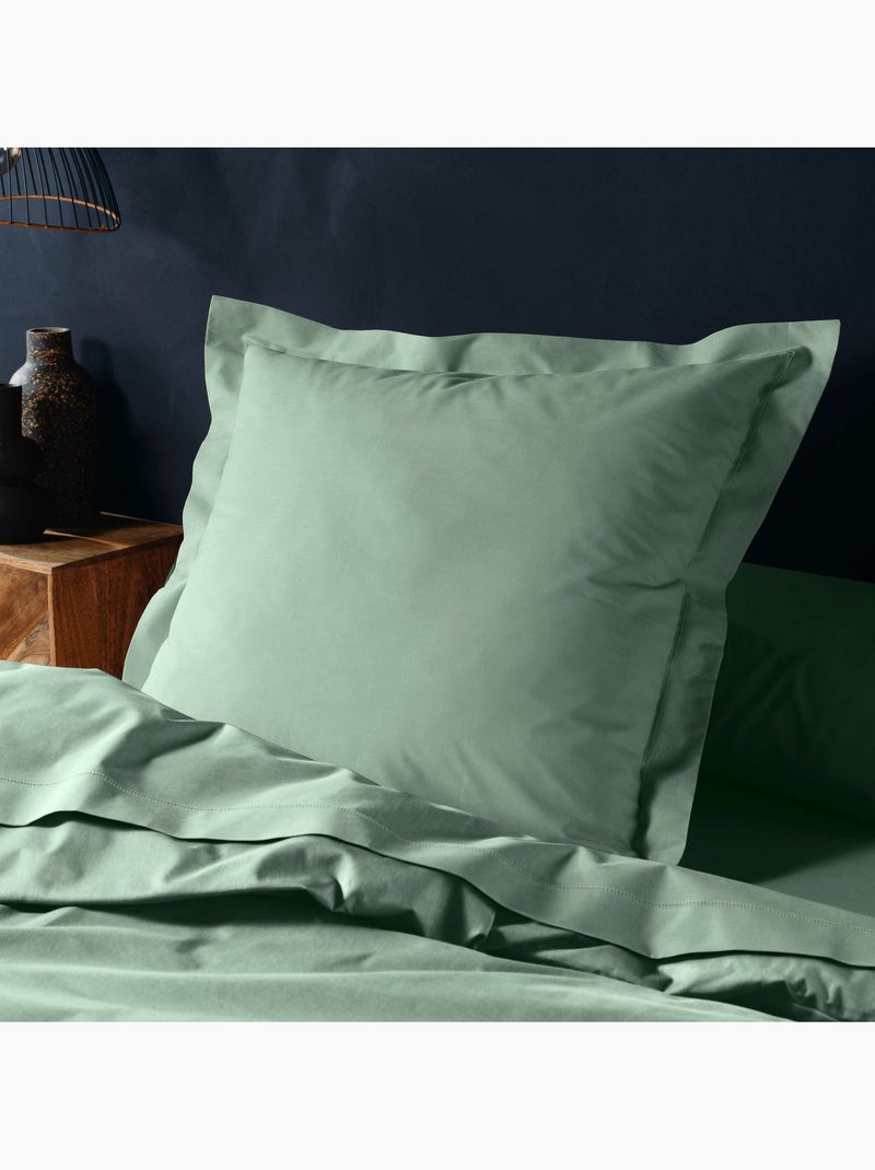 Juego de sábanas 4 piezas algodón 57 hilos – sábana bajera, sábana encimera y 2 fundas de almohada Verde salvia - Kiabi