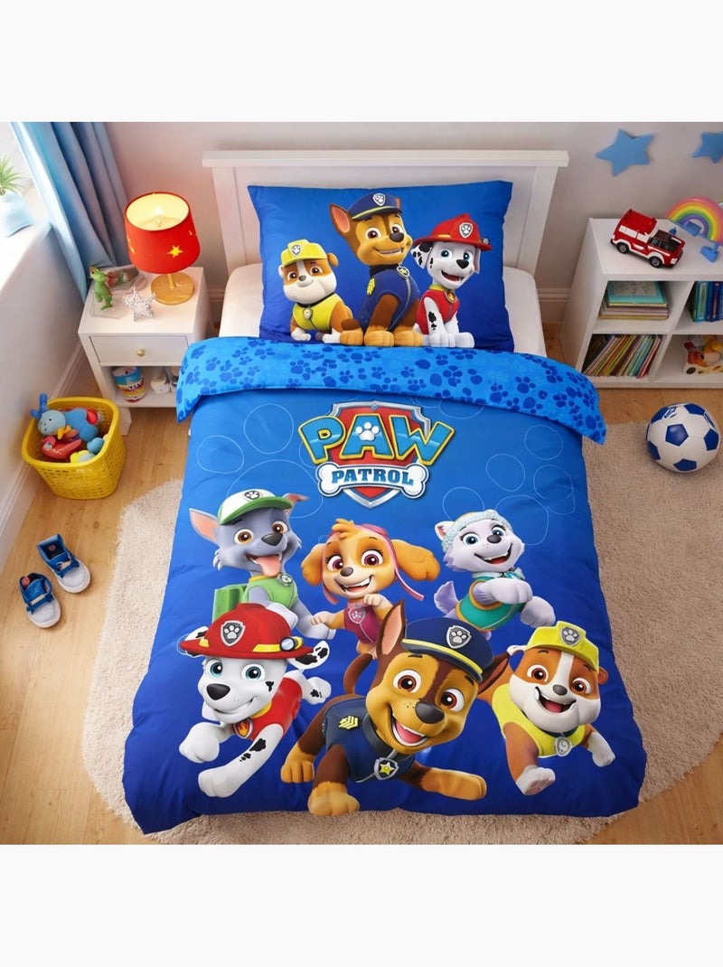 Juego de sabanas bebé algodón reversible Chase Azul - Kiabi