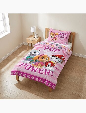 Juego de sábanas bebé algodón reversible La Patrulla Canina Pink Power