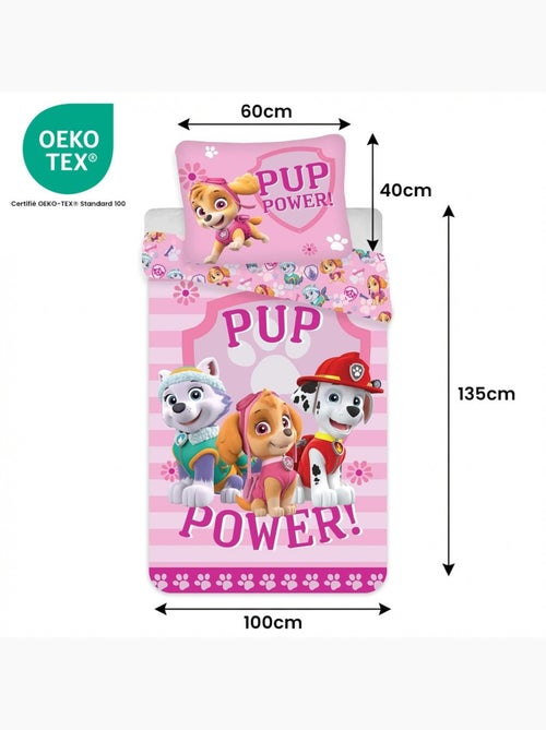 Juego de sábanas bebé algodón reversible Pat Patrouille Pink Power - Kiabi