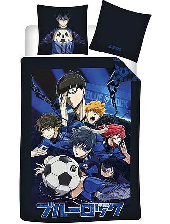Juego de sabanas Blue Lock Infantil, Textil Oeko-Tex, Cama 1 plaza, Funda nórdica 140x200 cm