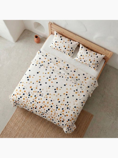 Juego de sabanas con estampado a puntos, 100% algodón. - Kiabi Juego de sabanas con estampado a puntos, 100% algodón. - Kiabi