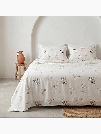 Juego de sabanas con estampado floral, 100% algodón.