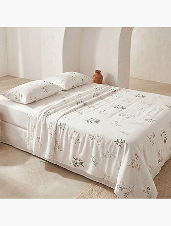 Juego de sabanas con estampado floral, 100% algodón.