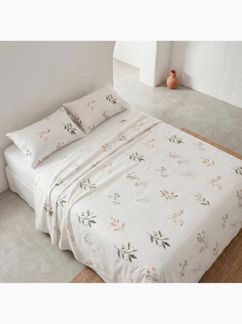 Juego de sabanas con estampado floral, 100% algodón. - Kiabi Juego de sabanas con estampado floral, 100% algodón. - Kiabi