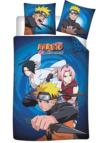Juego de sabanas de algodón infantil reversible Naruto y Sakura