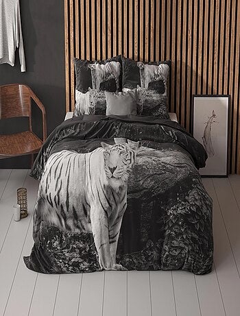 Juego de sabanas de algodón Tigre Blanco