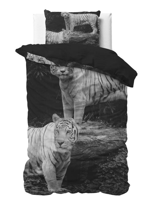 Juego de sabanas de algodón Tigre Blanco - Kiabi Juego de sabanas de algodón Tigre Blanco - Kiabi