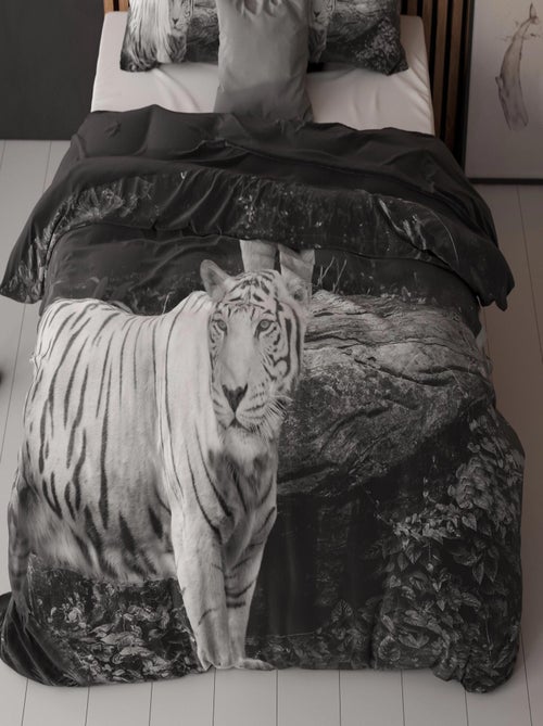 Juego de sabanas de algodón Tigre Blanco - Kiabi Juego de sabanas de algodón Tigre Blanco - Kiabi