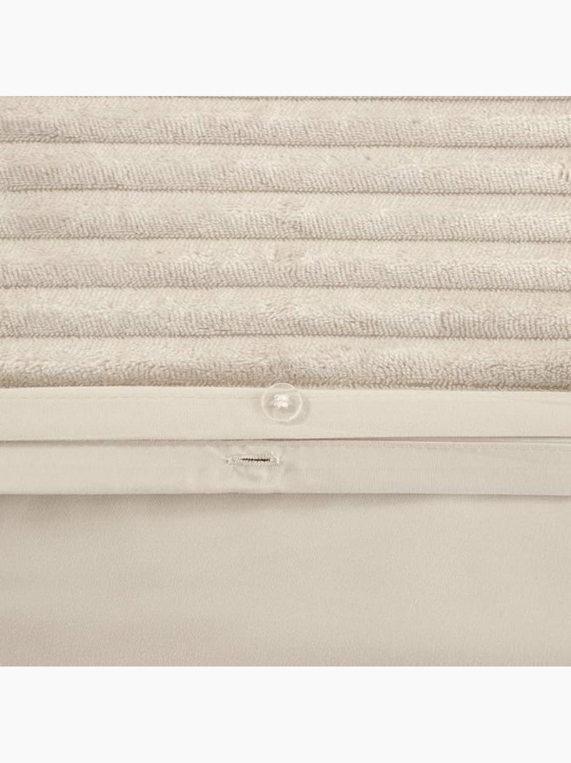 Juego de sábanas de pana de 3 piezas funda + fundas de almohada Crema - Kiabi