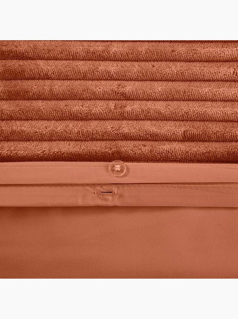 Juego de sábanas de pana de 3 piezas funda + fundas de almohada Naranja - Kiabi
