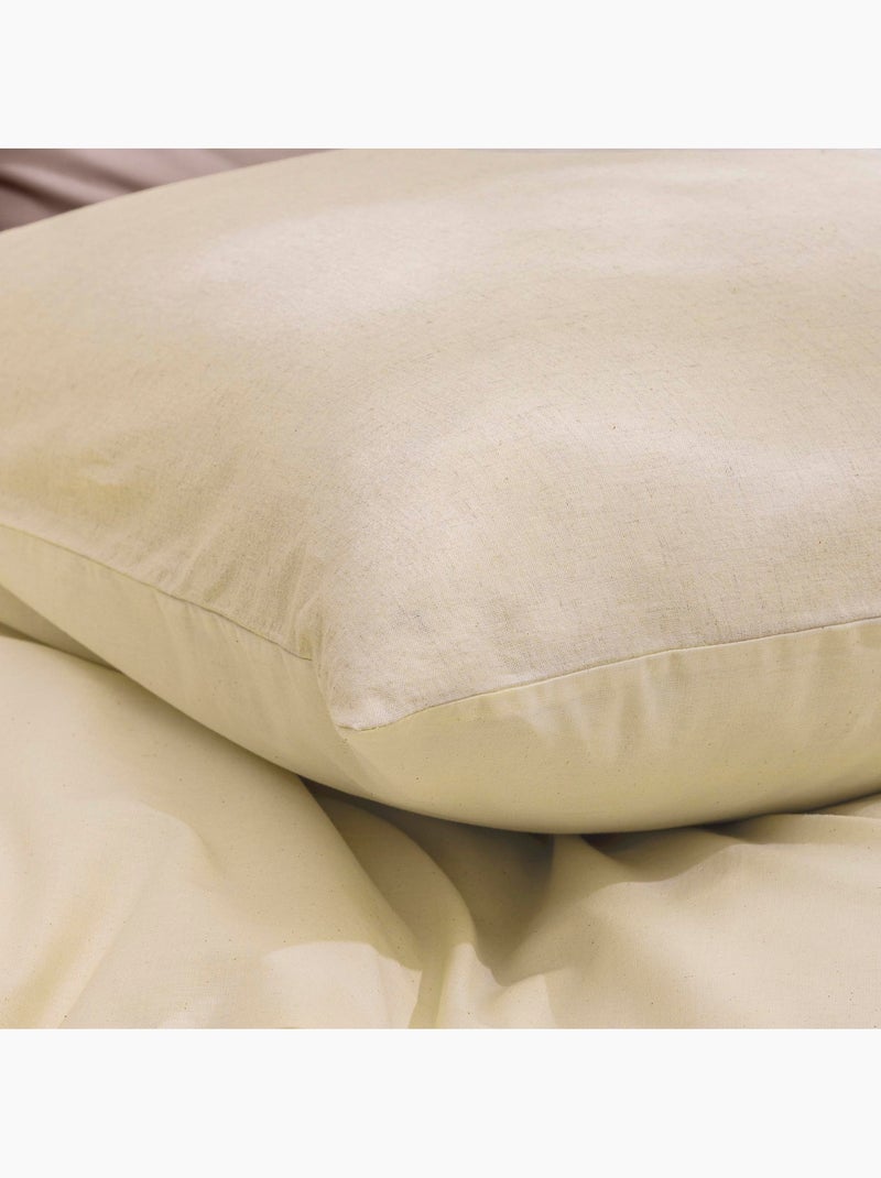 Juego de sábanas de polilina de 3 piezas, funda + fundas de almohada Beige gris - Kiabi