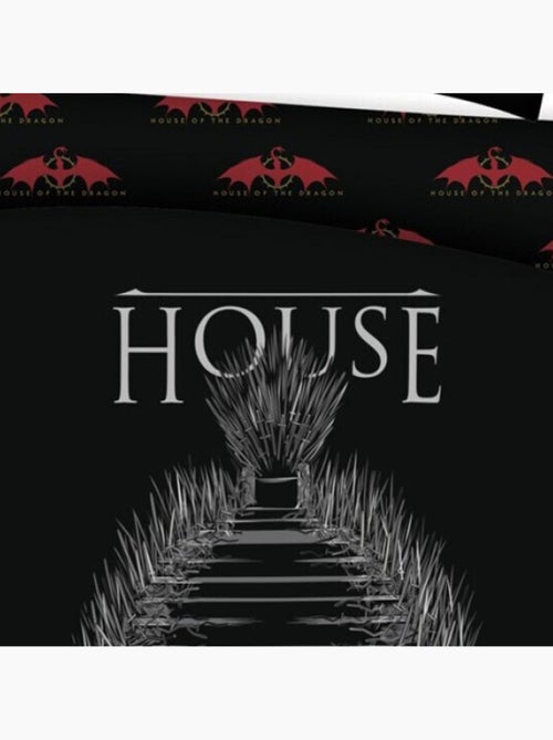 Juego de sabanas doble reversible negro House of Dragon - Kiabi Juego de sabanas doble reversible negro House of Dragon - Kiabi