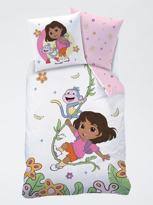Juego de sábanas 'Dora' 2 piezas 1 persona funda nórdica + funda de almohada - Kiabi