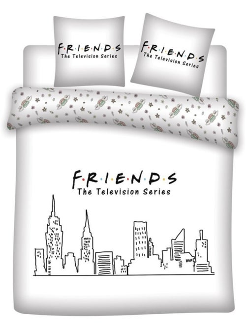 Juego de sabanas Friends estampado reversible para cama de 2 plazas, NEW-YORK - Kiabi Juego de sabanas Friends estampado reversible para cama de 2 plazas, NEW-YORK - Kiabi