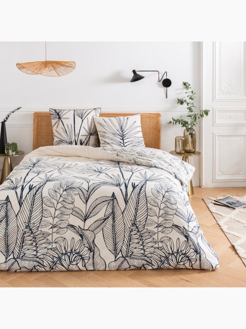 Juego de sábanas Future Home ORPHEE de algodón estampado tropical reversible 240x260 - Kiabi