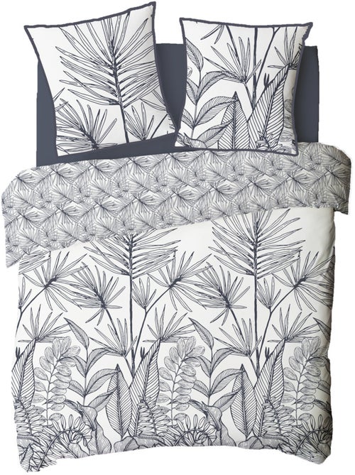 Juego de sábanas Future Home ORPHEE de algodón estampado tropical reversible 240x260 - Kiabi