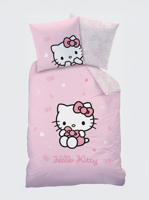Juego de sábanas 'Hello Kitty' 2 piezas - 1 funda nórdica individual + 1 funda de almohada - Kiabi